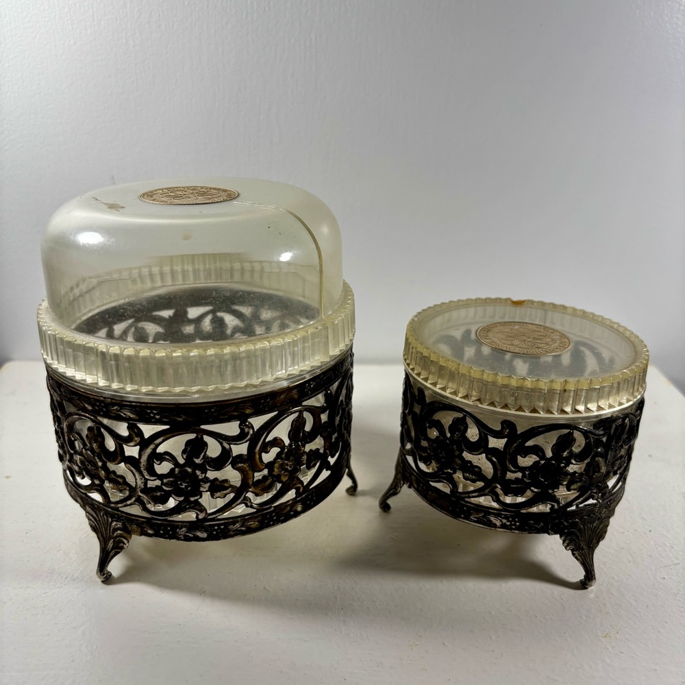 Vintage Jovan Mink and Pearls Vanity Powder Box Set from the 1970s